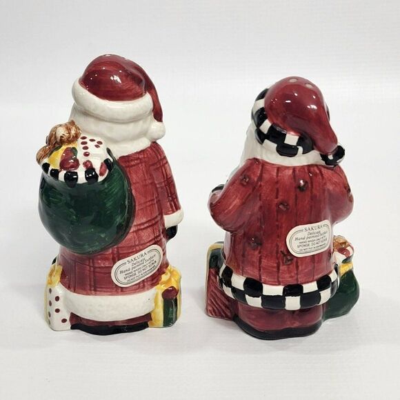 Debbie Mumm 4.75" Handpainted Sakura Magic of Santa Salt & Pepper Shakers - Picture 6 of 10